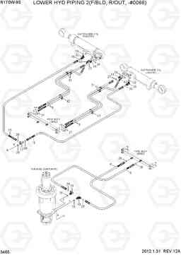 3465 LOWER HYD PIPING 2(F/BLD, R/OUT, -#0066) R170W-9S, Hyundai