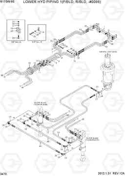 3470 LOWER HYD PIPING 1(F/BLD, R/BLD, -#0066) R170W-9S, Hyundai