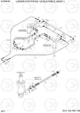 3471 LOWER HYD PIPING 1(F/BLD, R/BLD, #0067-) R170W-9S, Hyundai