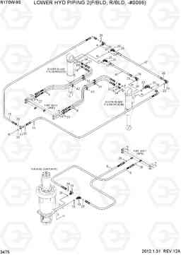 3475 LOWER HYD PIPING 2(F/BLD, R/BLD, -#0066) R170W-9S, Hyundai