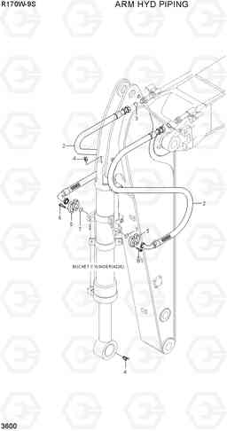 3600 ARM HYD PIPING R170W-9S, Hyundai