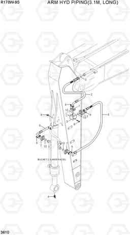 3610 ARM HYD PIPING(3.1M, LONG) R170W-9S, Hyundai