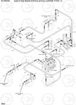 3640 S/ACTING MAIN PIPING KIT(CLUSTER TYPE 1) R170W-9S, Hyundai