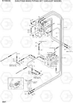 3647 D/ACTING MAIN PIPING KIT 1(ADJUST BOOM) R170W-9S, Hyundai