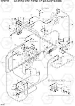 3648 D/ACTING MAIN PIPING KIT 2(ADJUST BOOM) R170W-9S, Hyundai