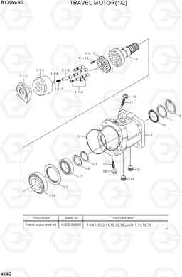 4140 TRAVEL MOTOR(1/2) R170W-9S, Hyundai