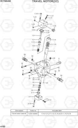 4150 TRAVEL MOTOR(2/2) R170W-9S, Hyundai