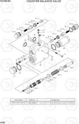 4160 COUNTER BALANCE VALVE R170W-9S, Hyundai