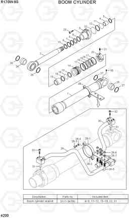 4200 BOOM CYLINDER R170W-9S, Hyundai