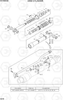 4210 ARM CYLINDER R170W-9S, Hyundai