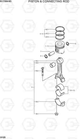 9100 PISTON & CONNECTING ROD R170W-9S, Hyundai