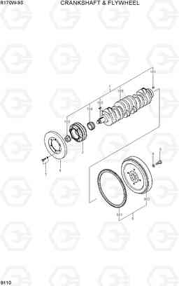 9110 CRANKSHAFT & FLYWHEEL R170W-9S, Hyundai