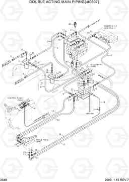 2048 DOUBLE ACTING MAIN PIPING(-#0507) R180LC-3, Hyundai