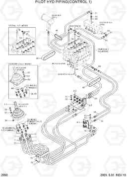 2050 PILOT HYD PIPING(CONTROL 1) R180LC-3, Hyundai