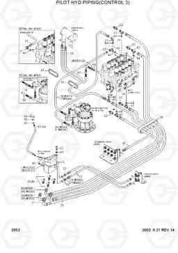 2052 PILOT HYD PIPING(CONTROL 3) R180LC-3, Hyundai