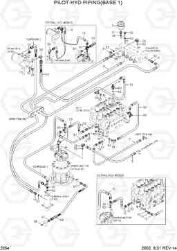 2054 PILOT HYD PIPING(BASE 1) R180LC-3, Hyundai