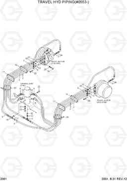 2061 TRAVEL HYD PIPING(#0553-) R180LC-3, Hyundai