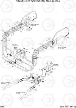 2063 TRAVEL HYD PIPING(R180LCD-3, #0553-) R180LC-3, Hyundai