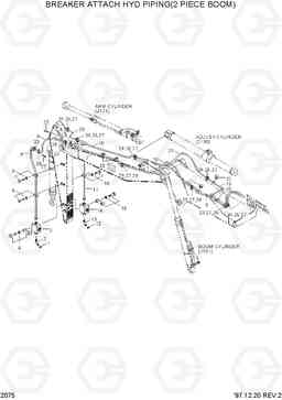 2075 BREAKER ATTACH HYD PIPING(2 PIECE -#582) R180LC-3, Hyundai