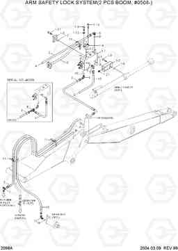 2098A ARM SAFETY LOCK SYSTEM(2PCS BOOM,#0508-) R180LC-3, Hyundai