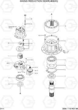 2111 SWING REDUCTION GEAR(-#0643) R180LC-3, Hyundai