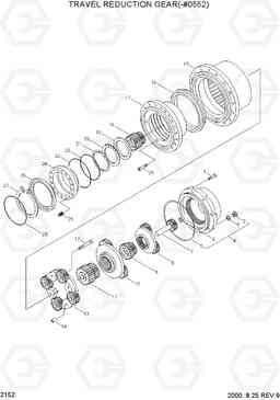 2152 TRAVEL REDUCTION GEAR(-#0552) R180LC-3, Hyundai