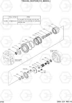 2153 TRAVEL MOTOR(1/3, #0553-) R180LC-3, Hyundai