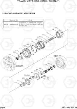 2157A TRAVEL MOTOR(1/3, #0596-, EU ONLY) R180LC-3, Hyundai