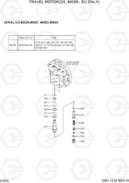 2157C TRAVEL MOTOR(3/3, #0596-, EU ONLY) R180LC-3, Hyundai