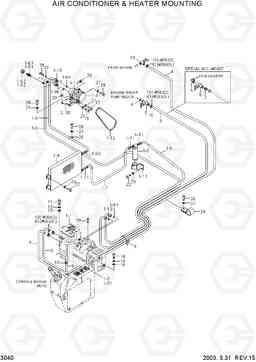 3040 AIR CONDITIONER & HEATER MOUNTING R180LC-3, Hyundai