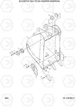 6041 BUCKET(0.39M3 SAE HEAPED, NARROW) R180LC-3, Hyundai