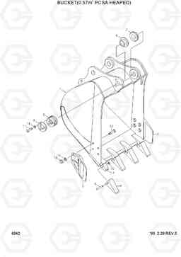 6042 BUCKET(0.57M3 SAE HEAPED) R180LC-3, Hyundai