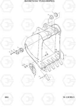 6043 BUCKET(0.8M3 SAE HEAPED) R180LC-3, Hyundai