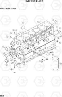 8050 CYLINDER BLOCK R180LC-3, Hyundai