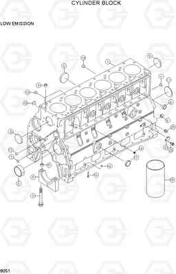 8051 CYLINDER BLOCK R180LC-3, Hyundai