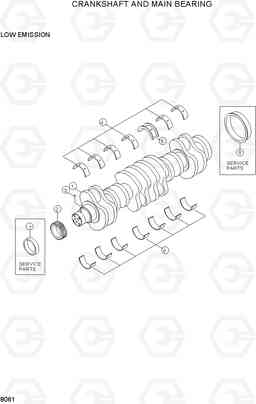 8061 CRANKSHAFT AND MAIN BEARING R180LC-3, Hyundai