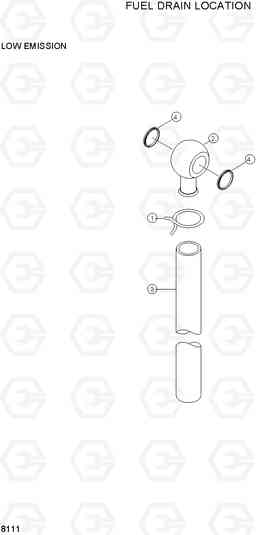 8111 FUEL DRAIN LOCATION R180LC-3, Hyundai