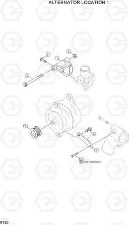 8130 ALTERNATOR LOCATION 1 R180LC-3, Hyundai