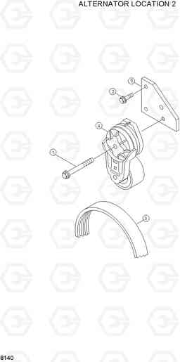 8140 ALTERNATOR LOCATION 2 R180LC-3, Hyundai