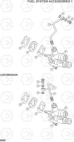 8250 FUEL SYSTEM ACCESSORIES 1 R180LC-3, Hyundai