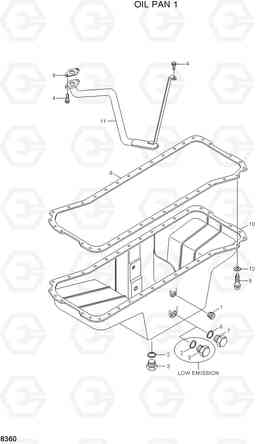 8360 OIL PAN 1 R180LC-3, Hyundai