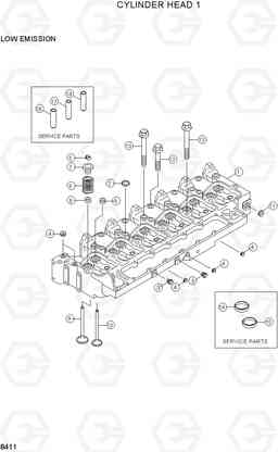 8411 CYLINDER HEAD 1 R180LC-3, Hyundai