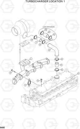 8480 TURBOCHARGER LOCATION 1 R180LC-3, Hyundai