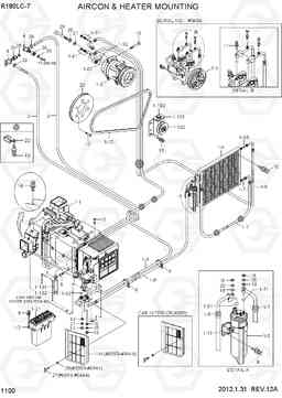 1100 AIRCON & HEATER MOUNTING R180LC-7, Hyundai