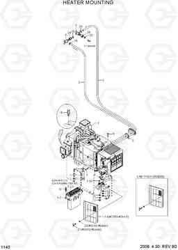 1140 HEATER MOUNTING R180LC-7, Hyundai