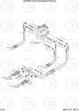 3110 UPPER HYD PIPING(ATTACH) R180LC-7, Hyundai