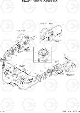 3300 TRAVEL HYD PIPING(R180LC-7) R180LC-7, Hyundai