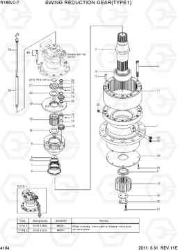 4104 SWING REDUCTION GEAR(TYPE 1) R180LC-7, Hyundai