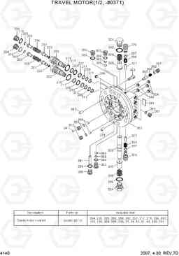 4140 TRAVEL MOTOR(1/2, -#0371) R180LC-7, Hyundai