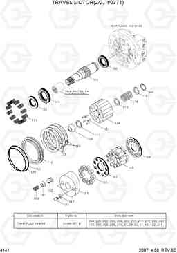 4141 TRAVEL MOTOR(2/2, -#0371) R180LC-7, Hyundai